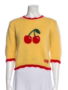 Alessandra Rich Yellow Cherry Sweater